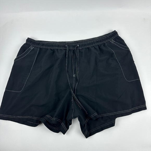 Athletic Shorts Womens 4X Black Drawstring Pockets - Picture 1 of 9